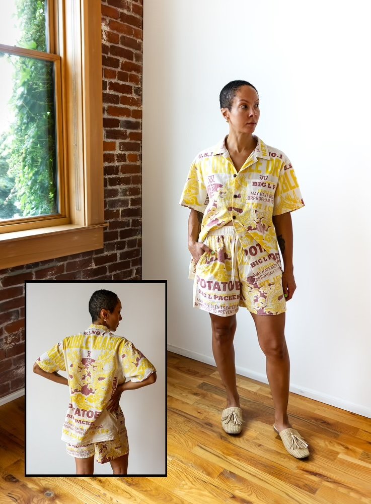 Raw Cotton Button-up, Dragon